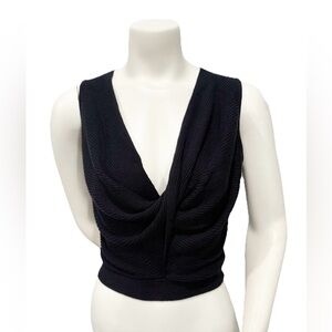 LYR by Splendid Reversible Draped Knit Tank Top XS Black NWT